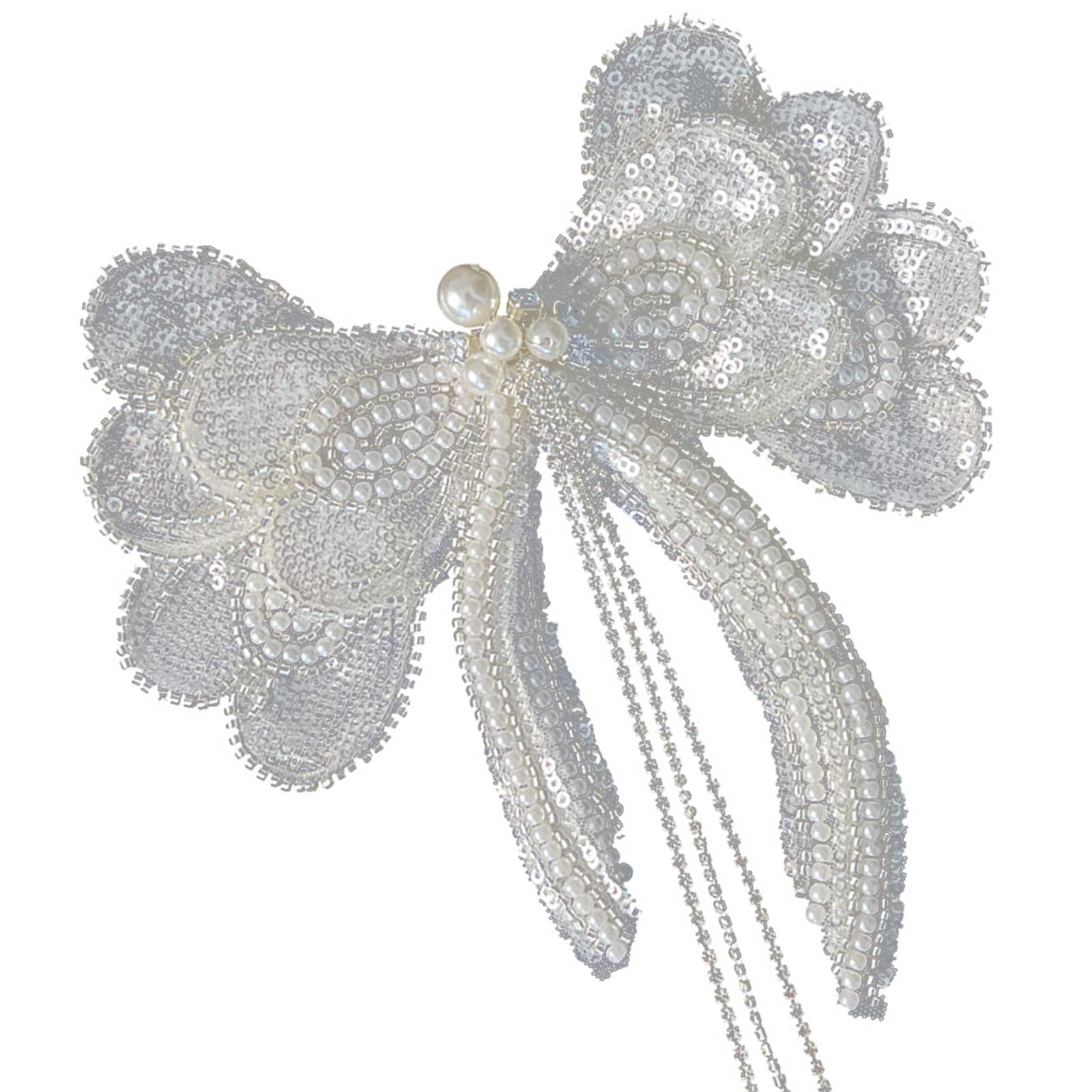 

Light Luxury Bow Hair Clip Handmade Rhinestone Bead Bowknot Hair Clip For Women Elegant Exquisite Jewelry Hair Accessories 1pc