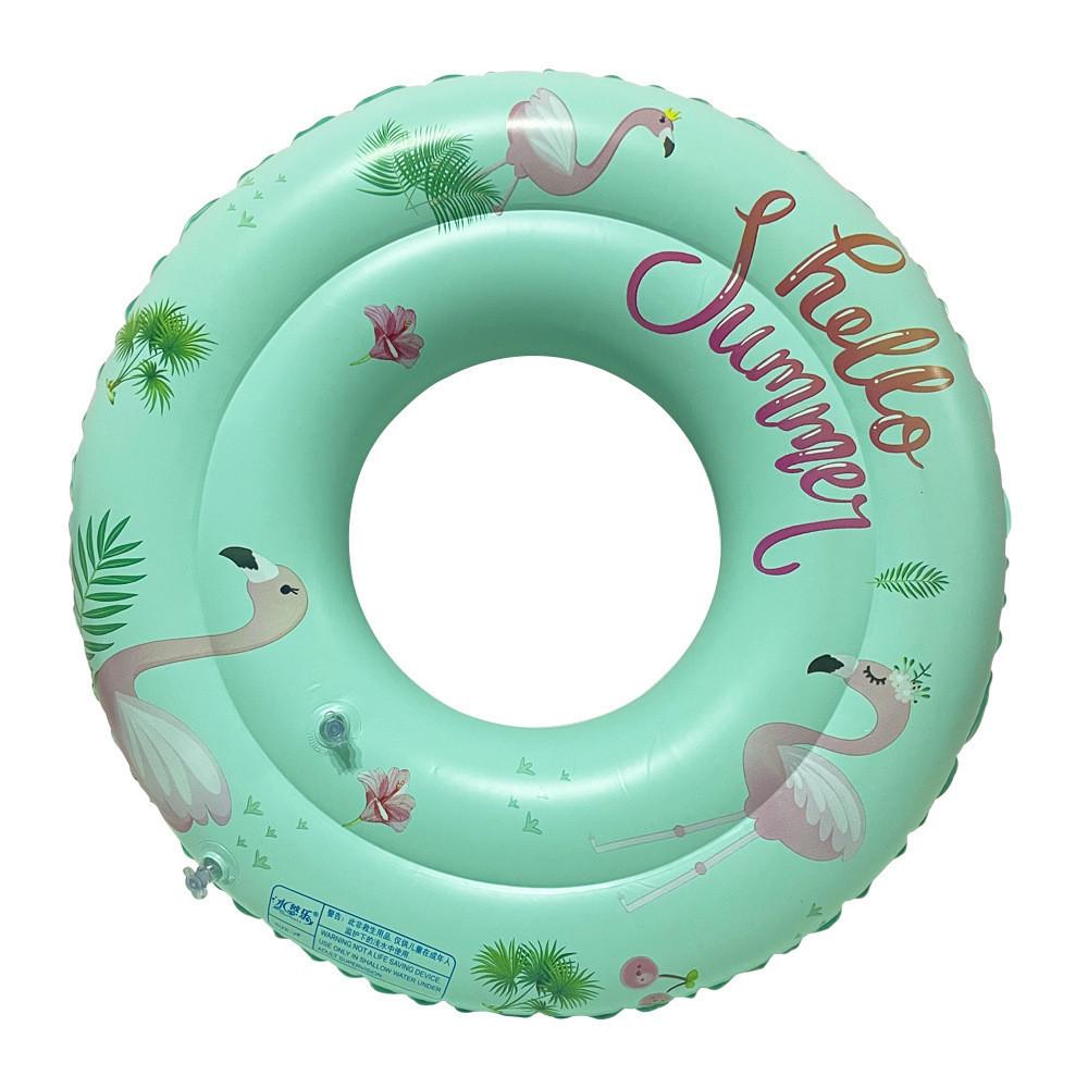 

Cartoon Childrens Unicorn Pattern Thickened Double Airbag Swimming Circle зелений