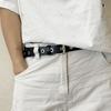 Punk PU Belt Adjustable Waistband with Large Eyelets For Casual and Formal Outfit Waist Strap for Women Teens