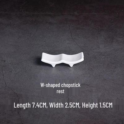 DaXinYuanLin Pure White W-Shaped Ceramic Chopstick Rests (10-Pack)