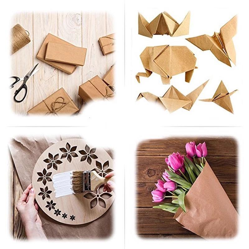 1-4Rolls Kraft Craft Paper Roll Biodegradable Wrapping for Gift Box Floral Bouquet Present Eco Friendly Cushioning Packing