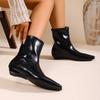 Fashion Flats Women Ankle Stretch Boots Shoes Female Zippers Footwear Pointed Toe Ladies Short Modern Boots Shoes