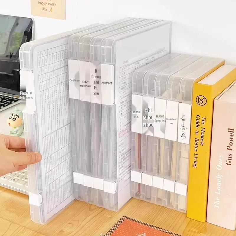 Transparent A4 File Storage Box, Waterproof Dustproof Double Buckle, Ideal for Documents & Certificates