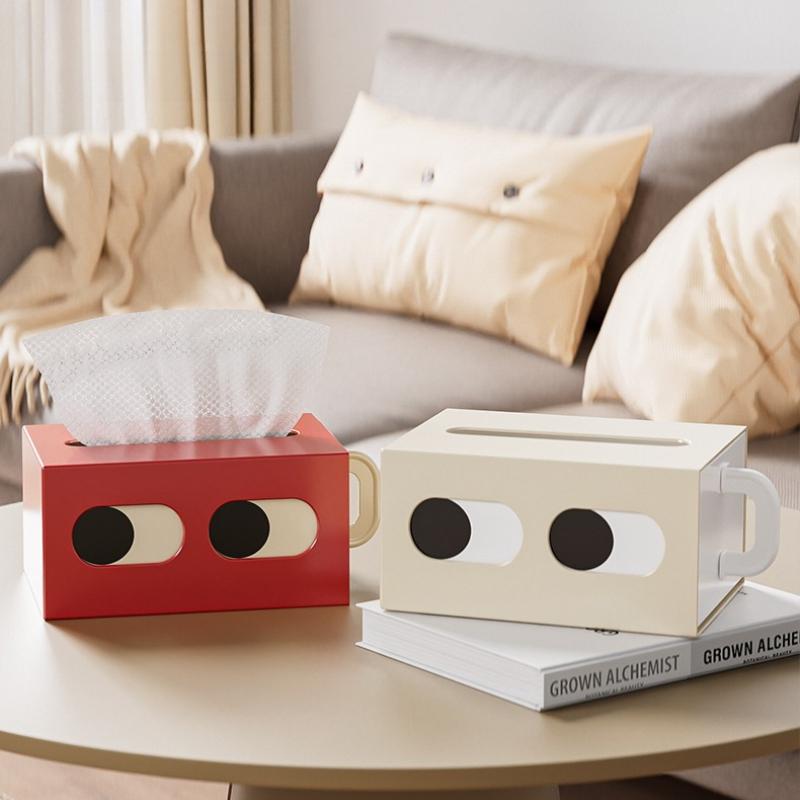 Home Table Decoration Creative Cartoon Big Eyes Tissue Box Table Napkin Rings Tissue Case Paper Box Container Storage Box