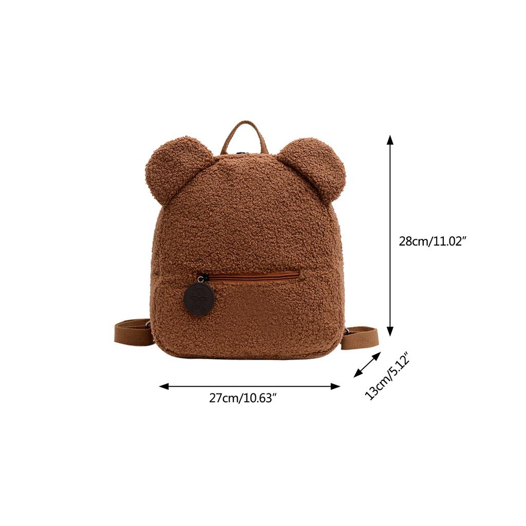 Lovely Plush Backpack Fleece Sherpa Bag Portable Children Travel Shopping Rucksack Cute Schoolbag Kids Bookbag for Women