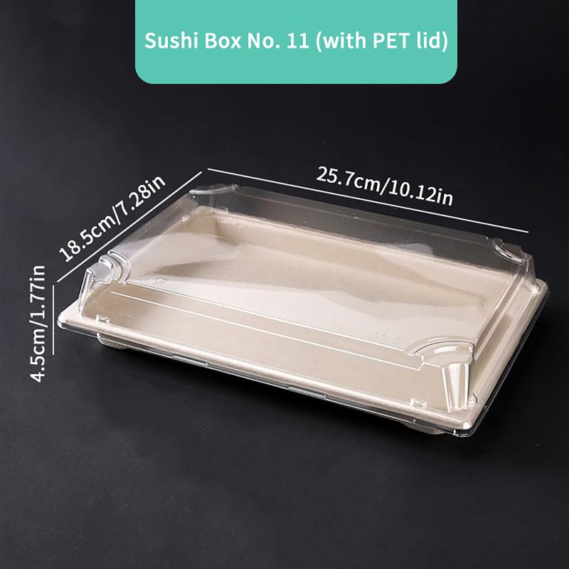 Disposable Sushi Box Home Takeaway Packaging Box Environmentally Friendly And Biodegradable Rectangular Sushi Plate Meal Box