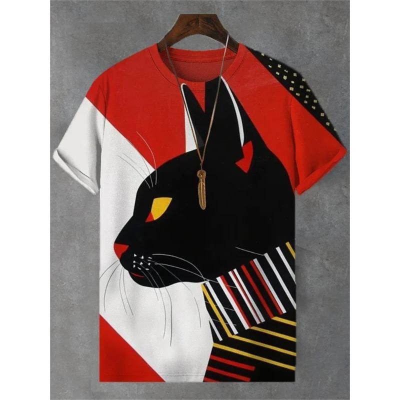

Interesting Creative Cat Graphic Men s Fashionable Summer Short Sleeved 3D Printed Casual Personality Versatile Plus Size T-shirt 6XL
