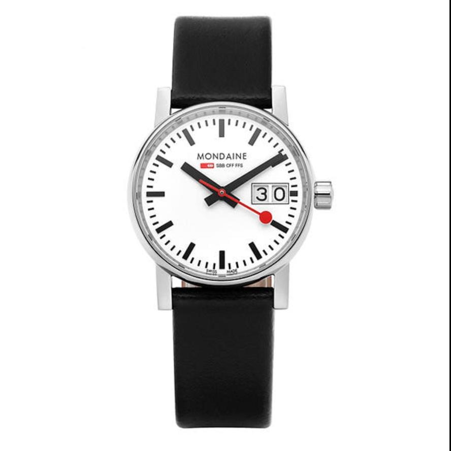 [Mondaine] Railway Evo2 Date Women's Leather Watch (MSE.30210.LB)