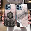 Geometry Marble Phone Case For Iphone 14 13 11 12 Pro Max Mini Xs Xr X Tempered Glass Cover For Iphone 7 8 6s Plus Se 2022
