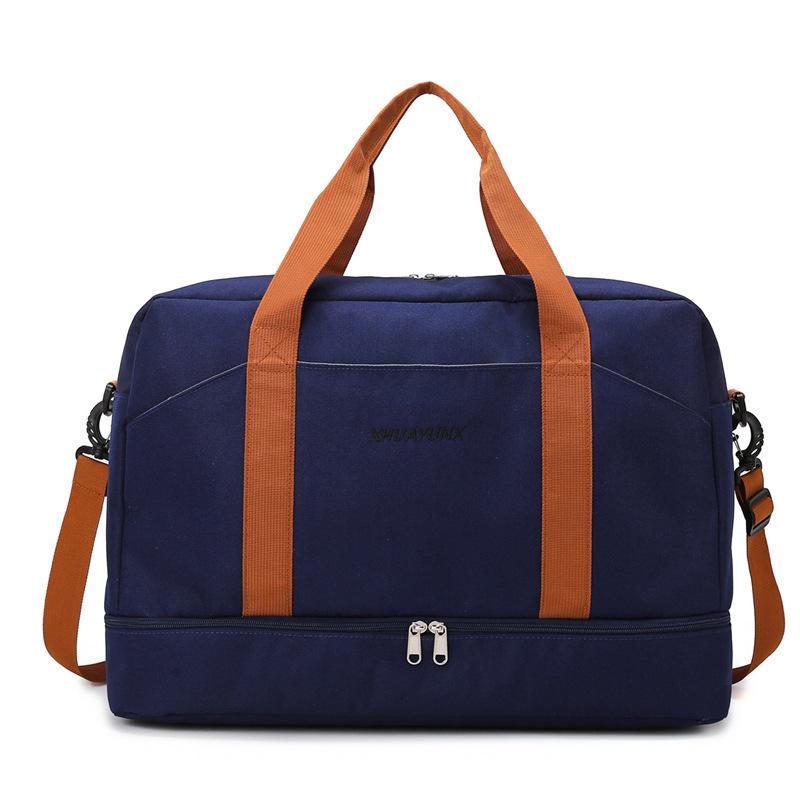 Men and Women's Large Capacity Portable Travel Bag Dry and Wet Separation Sports Fitness Bag Can Be Put On A Pull Rod and Shoe Compartment