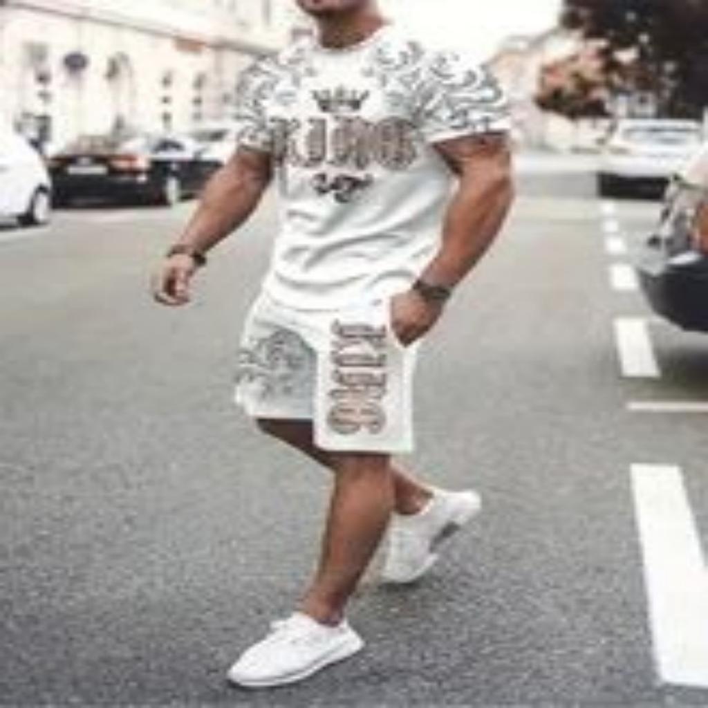 Summer Street Herredress Sportsklær Herre Oversized Klær 3D-trykk T-skjorte Shorts Herre Enkle Klær Motedress