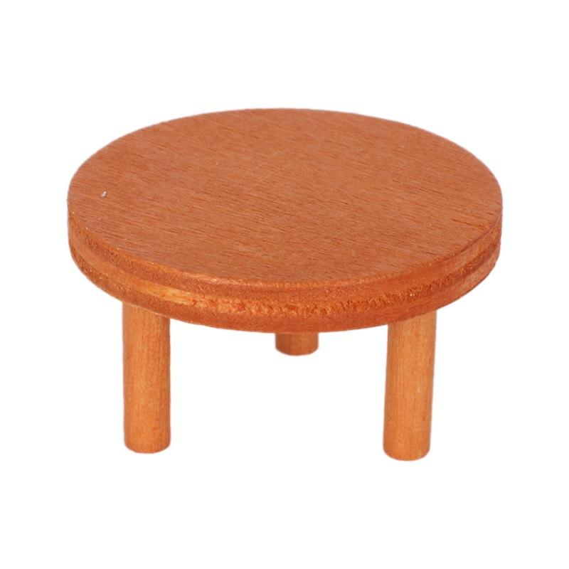 Miniature Wooden Mini Stool Doll House Furniture with Edges Realistic Design for Micro Scene Decoration and Playroom Accessories