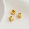Gold-Plated Retro Coin Color-Retention Beads: Copper Hollow Spacer Beads for DIY Jewelry and Braided Rope Materials.