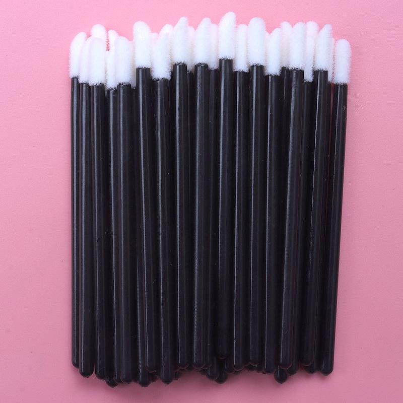 50-pack engångs läppborstar med velouryta - Mini bärbara läppstift- och glossapplikatorer