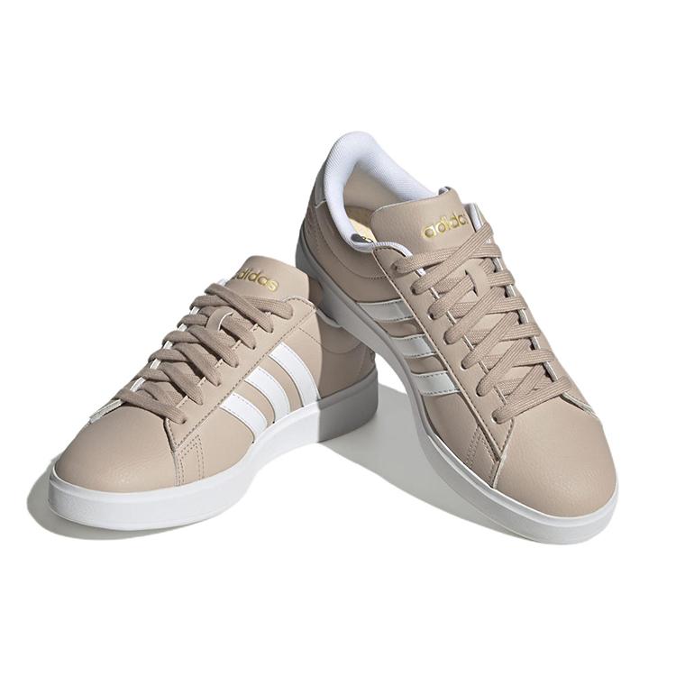 Adidas Grand Court Wonder Taupe Cloud White Gold Metallic Women's HP2538