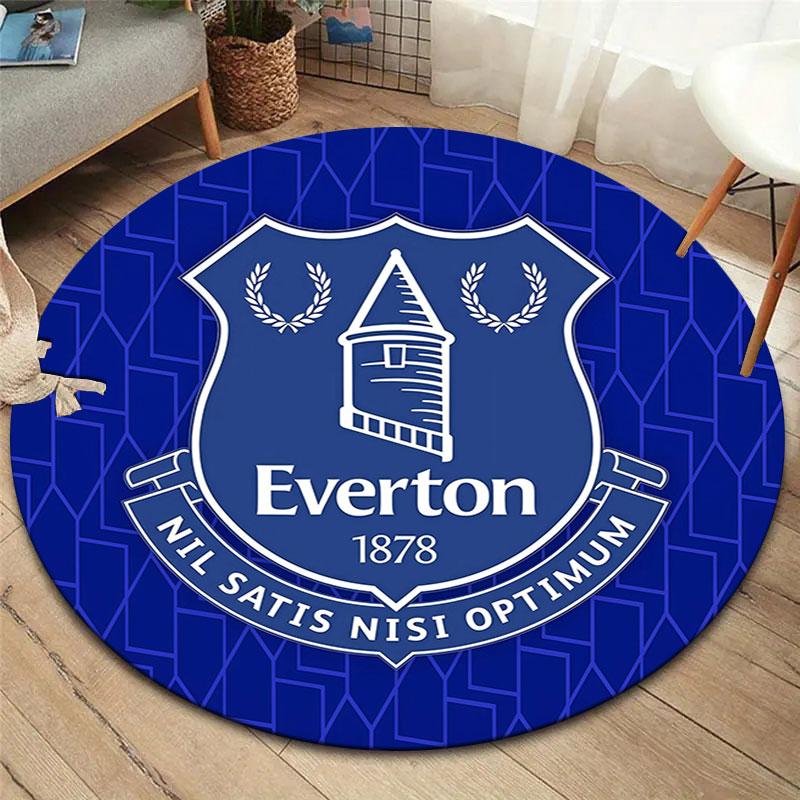 Tappeto Rotondo Everton F.C., Tappeto per Soggiorno Camera da Letto Divano Stanza dei Giochi Decorazione, Tappetino Antiscivolo