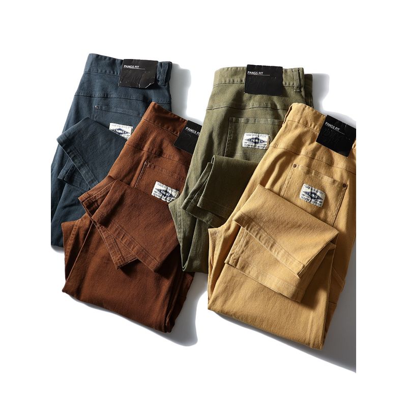 American-Style Vibe Double-Knee Pull-Back Work Pants B01 Lumberjack Workwear Loose Cropped Pants Export Men's Straight-Leg Casual Pants