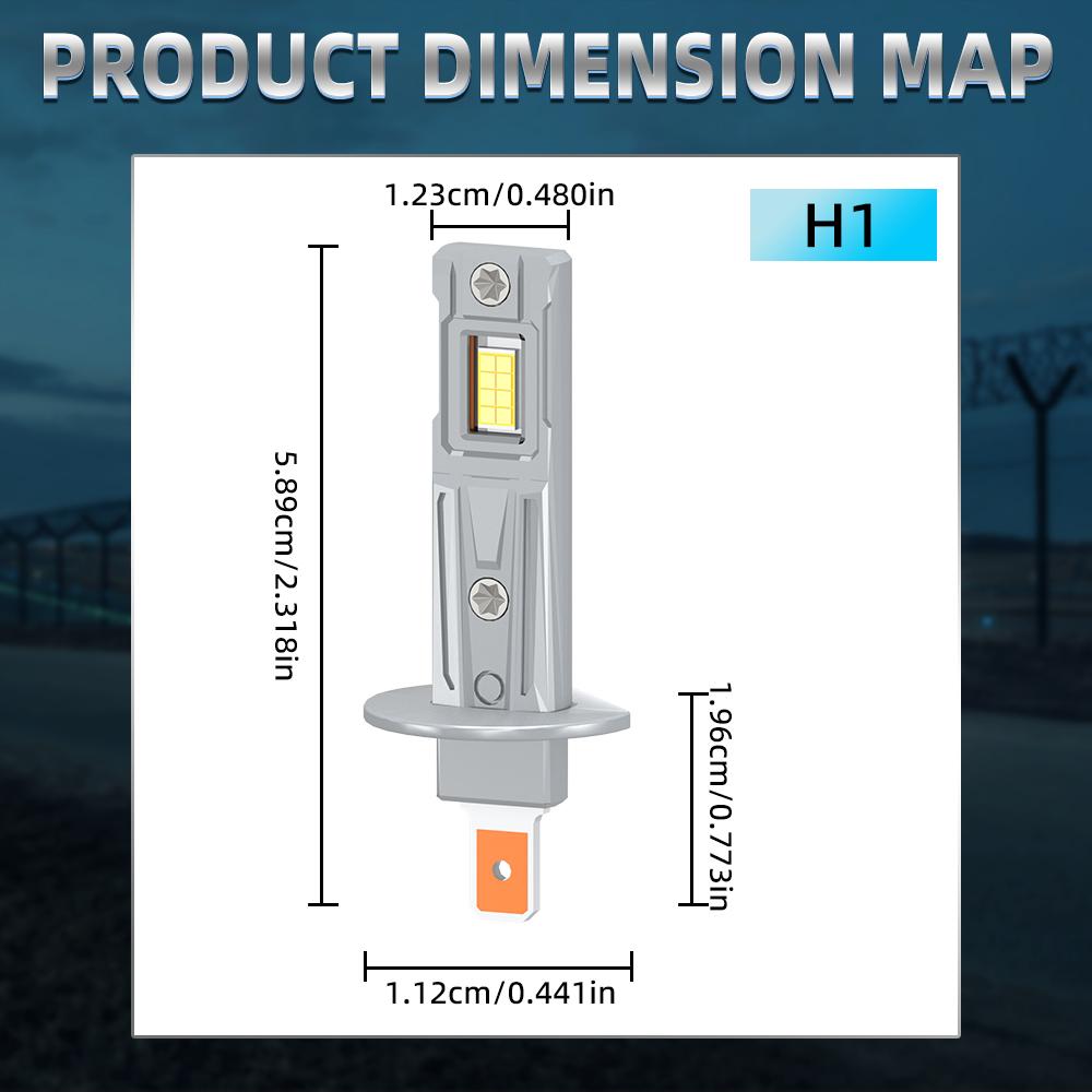 4PCS H1 H7 6500K Combo LED Headlight High Low Beam Bulbs Kit Super Bright Cool White LED headLamp Replacement