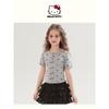 Hello Kitty Girls' Short-Sleeved T-Shirt 2025 New Summer Polka Dot Kidsren's Tops Girls' Summer Clothes Trendy