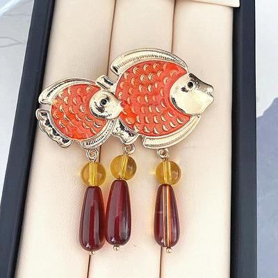 Every Year There Are More Than Festive Personality Pisces Brooch Enamel New Year Picture Fish Brooch Sweater Bag Accessories
