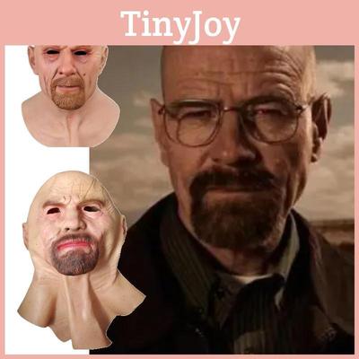 Breaking Bad White Mask Latex Bald Head Old Man Halloween Cosplay Prop