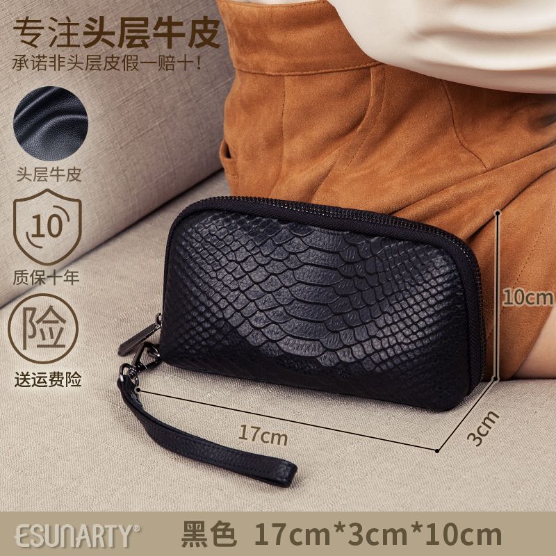 

Элегантный клатч из натуральной кожи первого слоя с модным крокодиловым узором Black