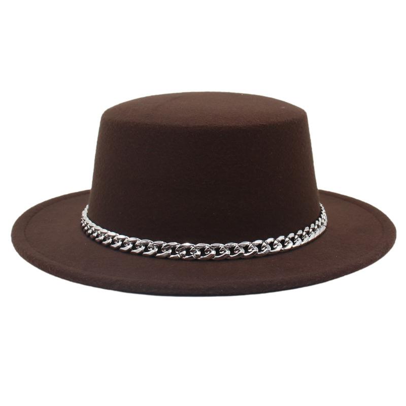 

Jazz Hat Ethnic Style Street Shot Design Sense Simple Retro Western Travel Vacation Felt Hat Retro Denim Top Hat M（56-58cm） темно-коричневого кольору