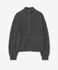 MINAV Shelter Wool Cable Knit Zip-Up [Charcoal]