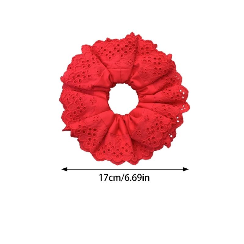 French Lace Hair Scrunchies Largesized Hair Buns Scrunchy Elegant Ponytail Holder