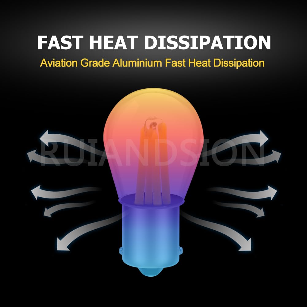 Ruiandsion BA15S 1156 LED Bulb White 48V AC/DC, 1141 1003