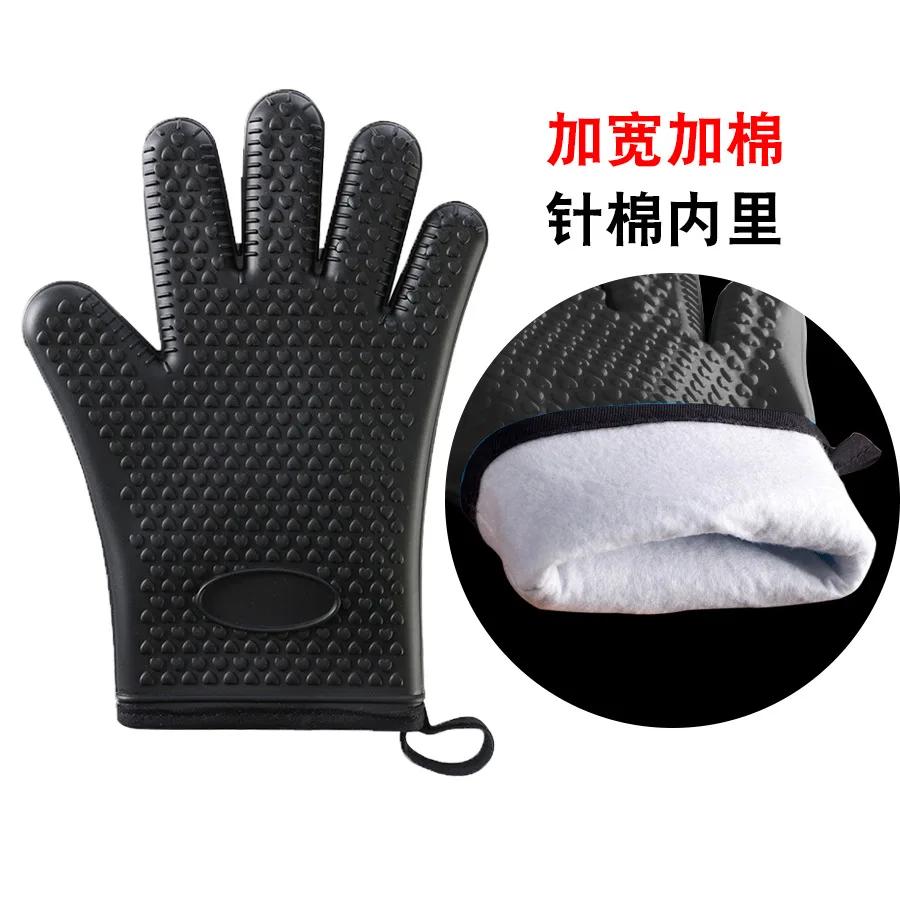 New Hand Bake Silicone Gloves Microwave Oven Baking Gloves Kitchen Anti-scald Anti-slip Silicone BBQ Oven Pot Holder