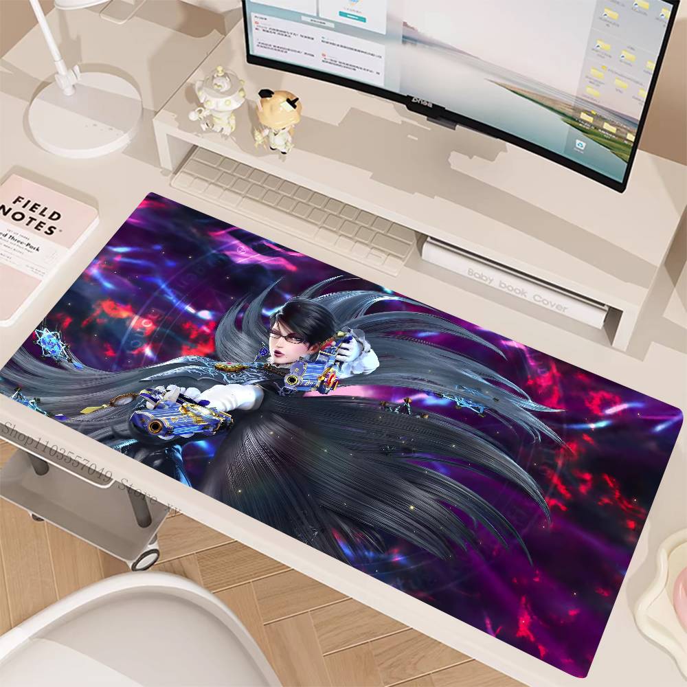 Anime Bayonetta Mouse Pad Large Gaming Keyboard Mat LockEdge Rubber Computer Office Accessories