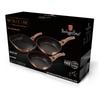 Zestaw 3 patelni z powłoką granitowąch 20/24/28cm BERLINGER HAUS Metallic Line Rosegold BH-1279-Nf