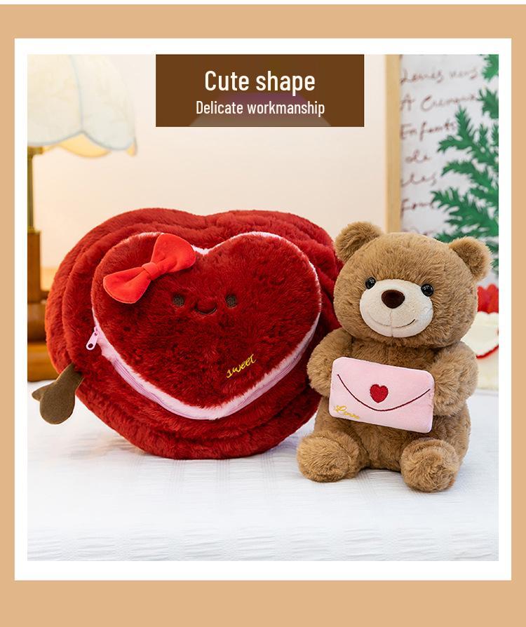 Cross-Border New Year Love Heart Bear Plush Toy - Cute Companion Gift for Couples and Birthdays