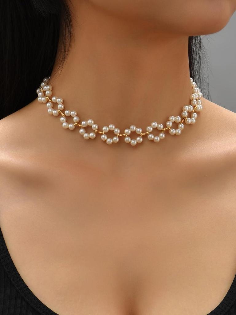Latest Stylish Pearl Chain Pendant Choker Necklace for Women and Girls