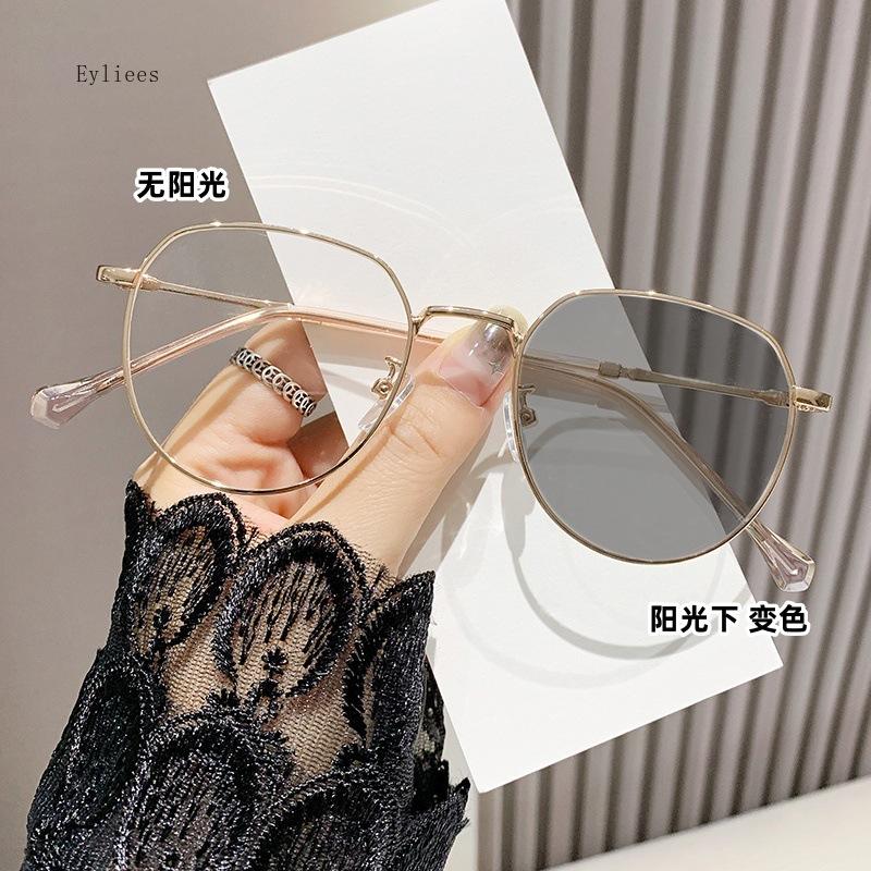New Photochromic Minus Glasses for Women Unisex Retro Color Changing Sun Glasses Fashion Round Ladies Myopia Eyeglasses Diopter