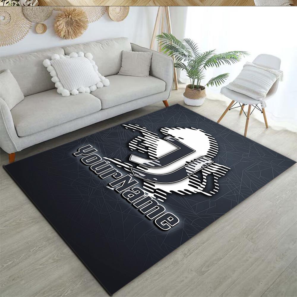 Juventus Customize Text Floor Rug Office Rug Suitable for Playrooms Dormitory Hallway Balcony Anti-slip Rug Office Home Decor Birthday/Christmas Gift