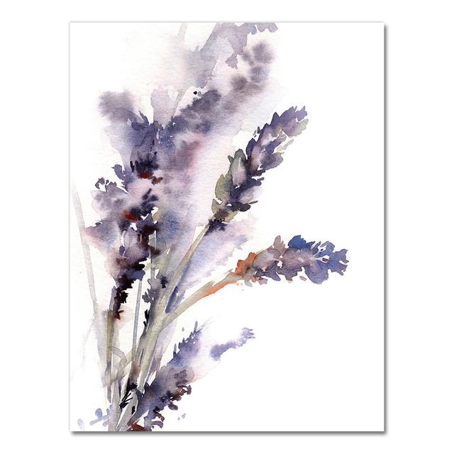 Abstraktní botanické fialové levandulové a šeříkové tisky Květiny Malba Nástěnné umění Plátno Malba Pokoj Domácí dekorace Bez rámu