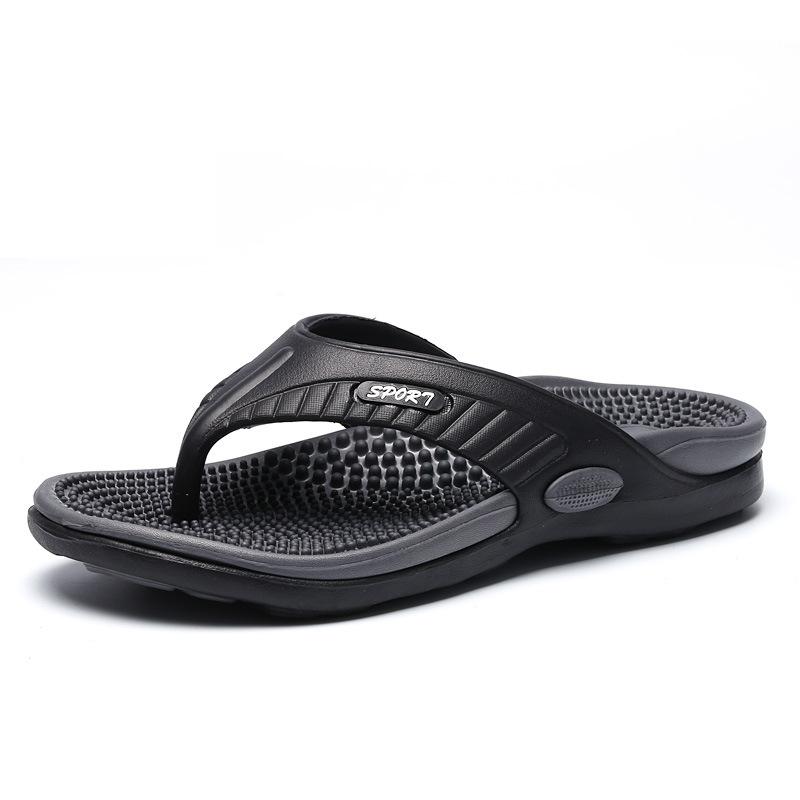 Men's flip-flops massage bottom color matching large size beach slippers outdoor leisure foot pinching lightweight