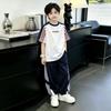 Summer Fashionable Short-sleeved Suit For Boys And Girls, Thin Children's Sports T-shirt And Trousers Two-piece Set