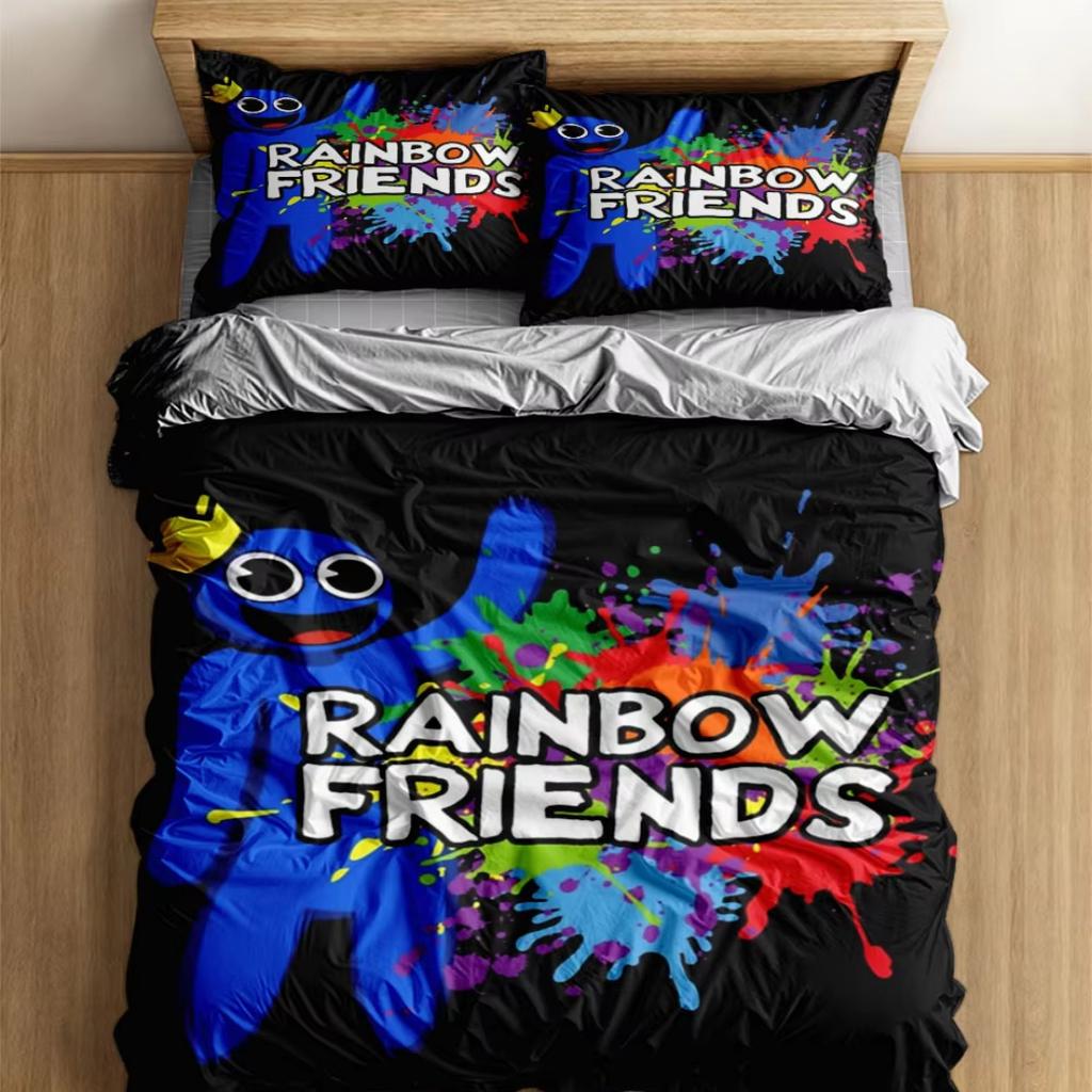 Graffiti Rainbow Friends Cartoon Duvet Cover UK Single Double King US Twin Full Queen Size Bed Linen Set