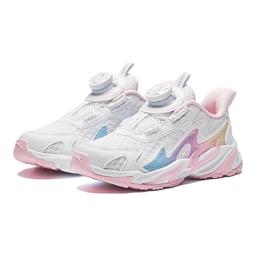 Anta Comfortable Versatile Non-Slip Wear-Resistant Low-Top Casual Shoes Kids Sneaker White Pink 322439921-1