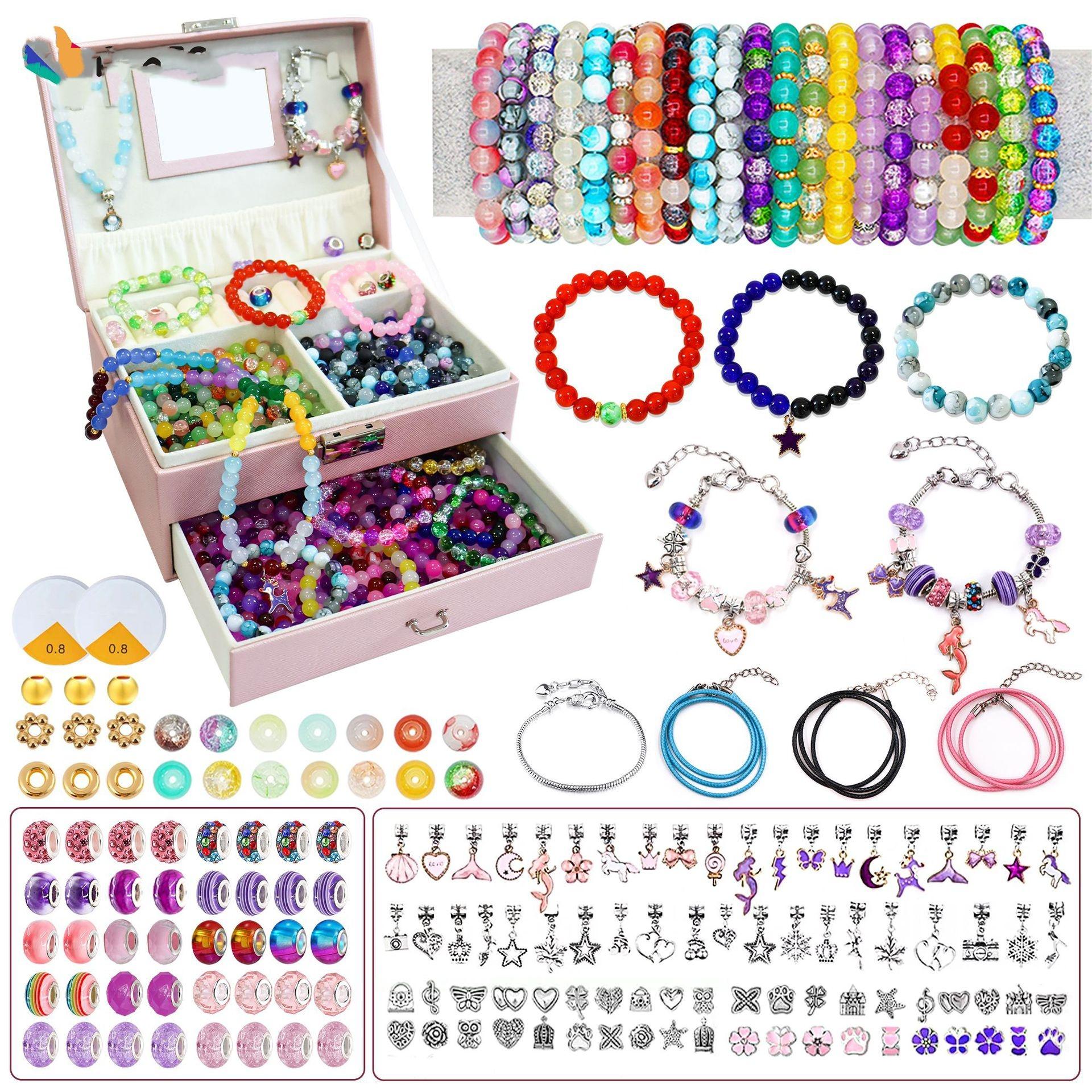 Beaded Jewelry Accessories DIY Bracelet,Complete DIY Bracelet for Women & Kids Handmade Beaded Bracelet Set