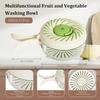 Fruit Washing Bowl with Strainer and Lid with Handle, Portable Strainers and Colander for Kitchen, Vegetable Wash Drain Basket, 3 In 1 Berry Fruit
