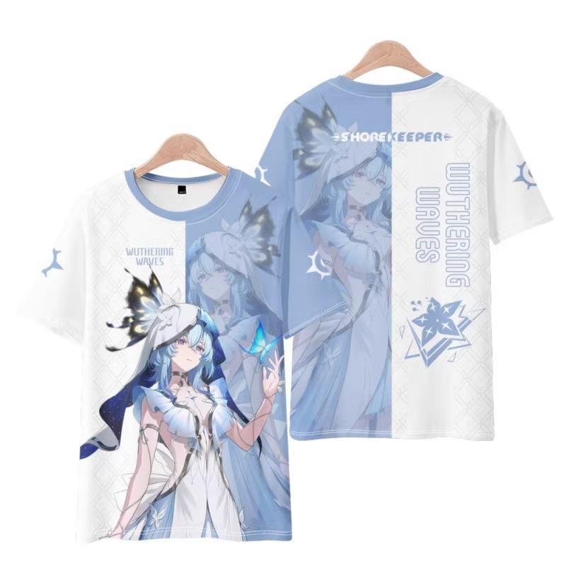 Tricouri Wuthering Waves Cartethyia Imprimate 3D Vară Bărbați Femei Mânecă Scurtă Gât Rotund Tricou Top Harajuku Y2k Anime Cosplay Costum