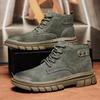 2025 Genuine Leather Ankle Boots Mens Outdoor Comfortable Yellow Boots with Classic Design High Top Men Casual Shoes