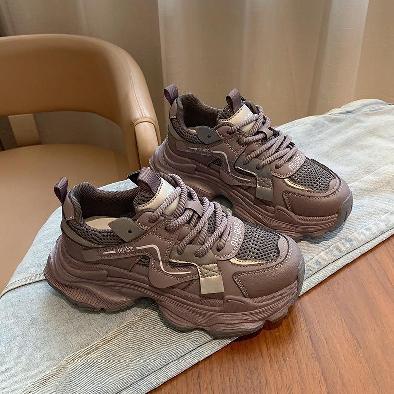 Versatile platform dad shoes, women's autumn and winter show small feet and increase in height, new fried street velvet casual sports shoes