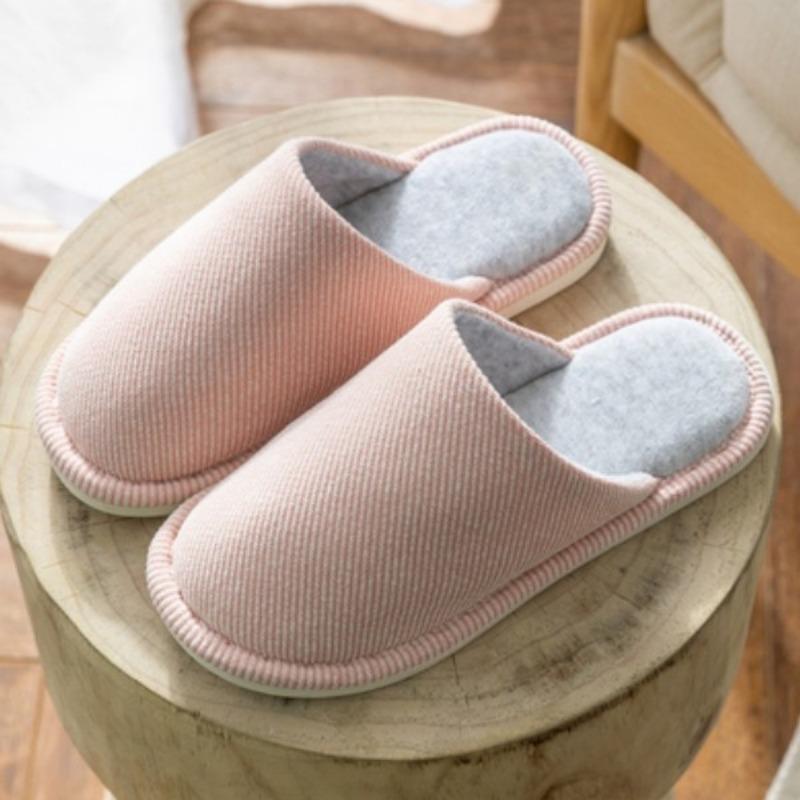 Japanese autumn and winter indoor warm cotton slippers women's household wooden floor home home non-slip couple outdoor male plus size