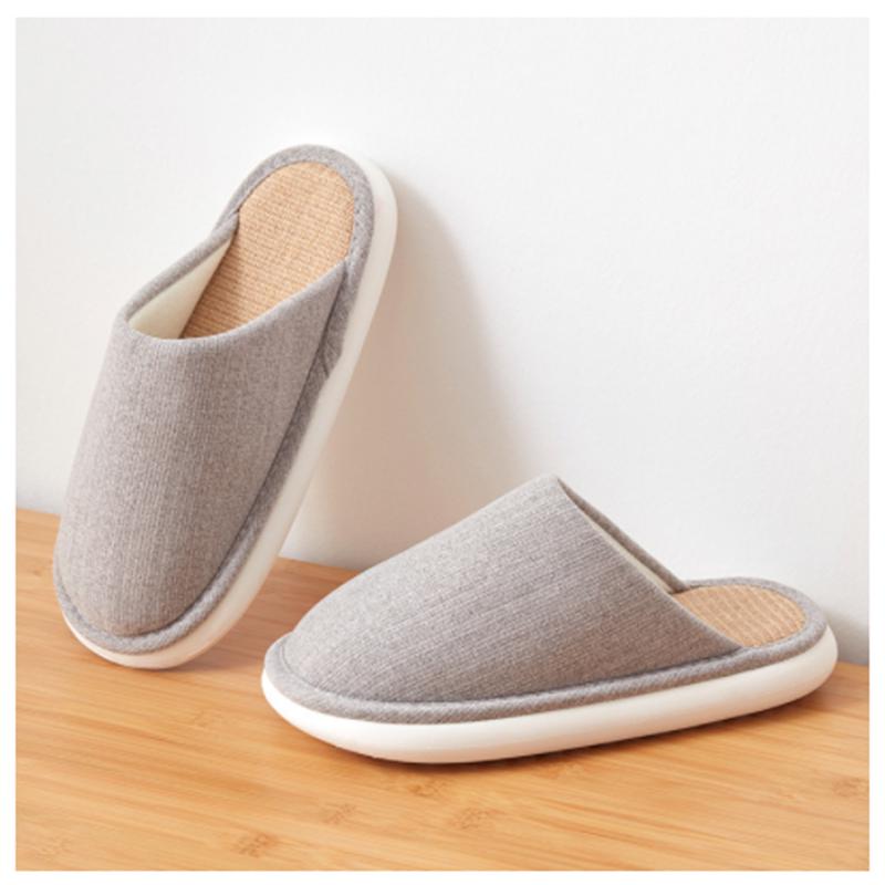 Japanese Linen Home Slippers - Silent, Non-Slip, Cotton Linen, Sweat-Absorbent, Breathable Indoor Shoes for All Seasons.