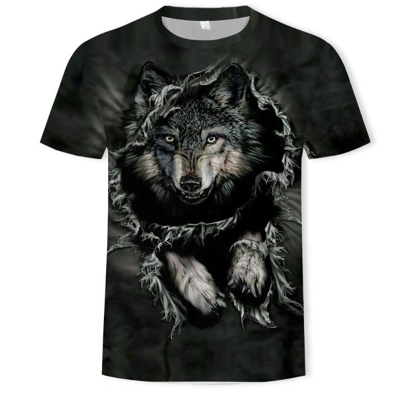 Men's 3D Printed T-Shirt Animal Pattern Printing Short Sleeve O-Neck Pullover Casual Top